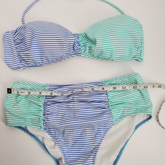 Victoria Secret Blue & White Striped Halter Bikini Set Sz. S - Picture 5 of 15